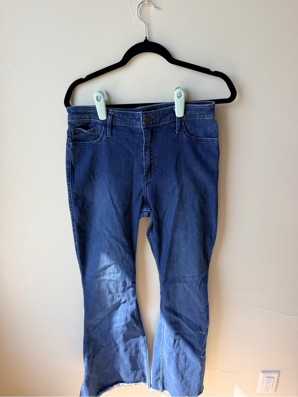 Hollister Dark Blue Flared Wide Leg Jeans